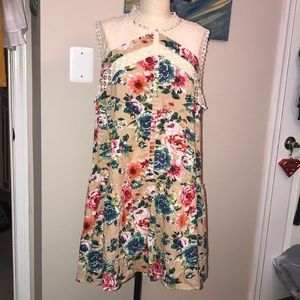 NWT Super cute floral/ lace tank dress Xl
